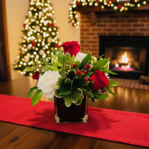 Ruby Cube Christmas Arrangement